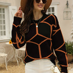 Léa Abstract Geometric Knit Pullover