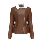 Penelope Vegan Leather Aviator Jacket