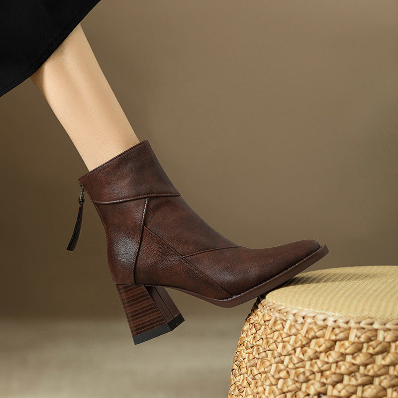 Élise Sculpted Block Heel Ankle Boots
