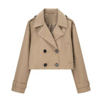 Léa Cropped Double-Breasted Trench Jacket