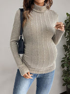 Léa Classic Maternity Ribbed Knit Turtleneck
