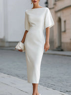 Penelope Waist-Cinching Dolman Sleeve Dress