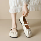 Élise Soft Sole Scrunched Mary Jane Ballet Flats