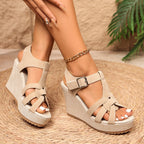 Élise Braided Espadrille Wedge Sandals
