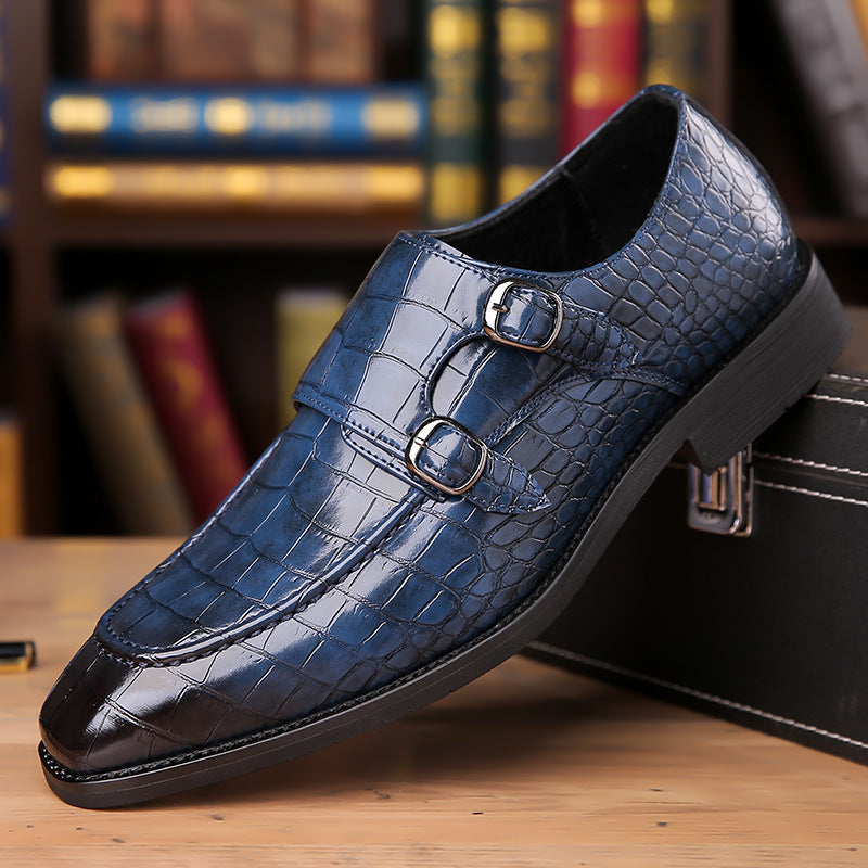 Veridian Buckled Patent Croc Dress Shoe