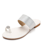 Élise Rhinestone Beach Flat Sandals