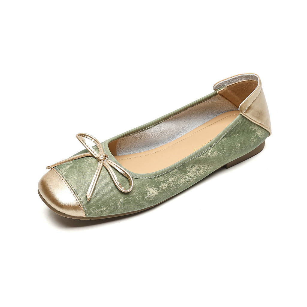 Élise Vintage Bow Mary Jane Ballet Flats