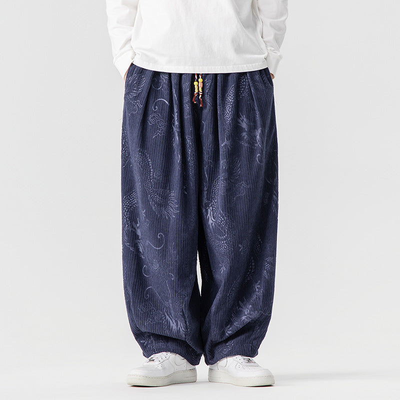 Urban Theory Dragon Baggy Drawstring Pants