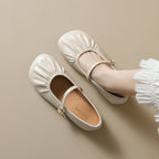 Élise Soft Sole Scrunched Mary Jane Ballet Flats