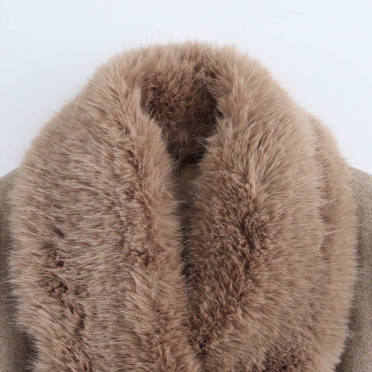 Léa Plush Faux Fur Shawl Collar Coat