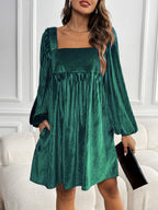 Maren Ribbed Velvet Mini Dress