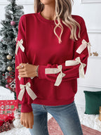 Léa Festive Christmas Bow Sweater Top