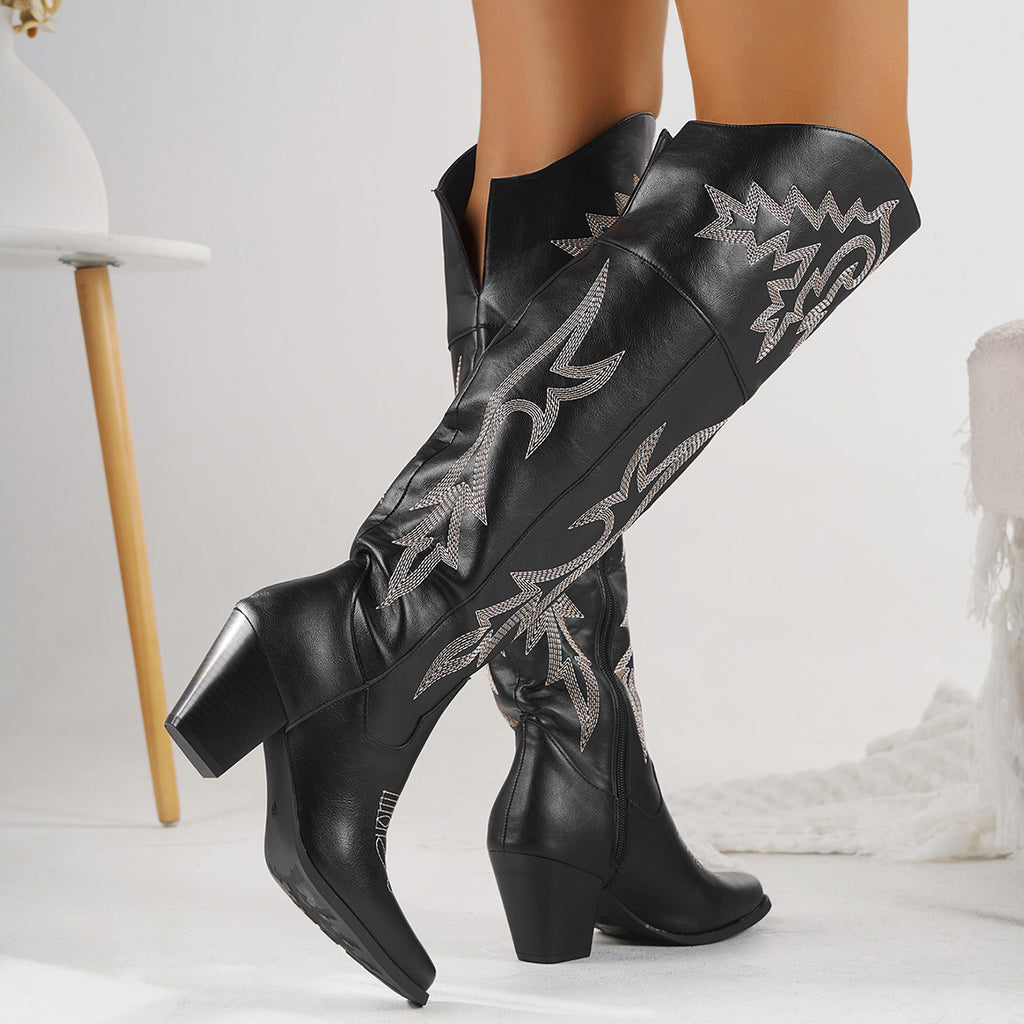 Élise Western Cowboy Knee High Boots