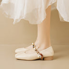 Élise French Scarved Square Toe Mary Jane Flats