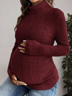 Léa Classic Maternity Ribbed Knit Turtleneck