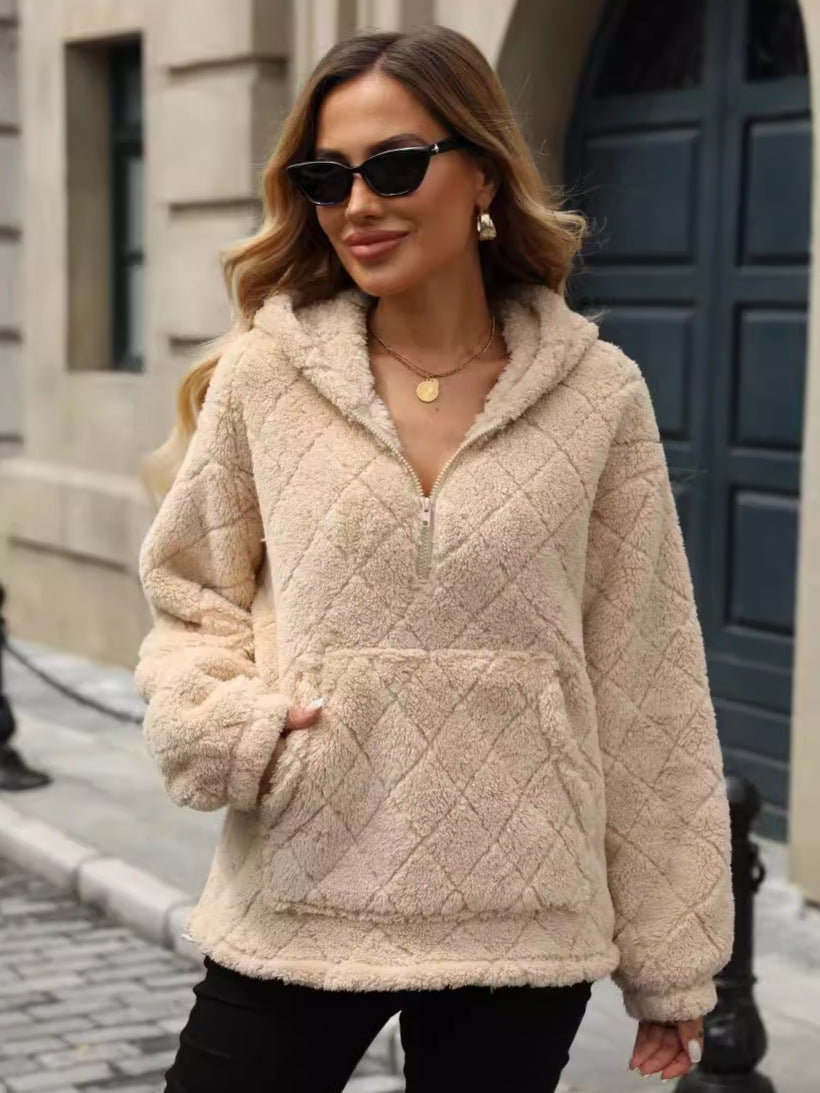Léa Velvety Ultra Plush Quilted Hoodie