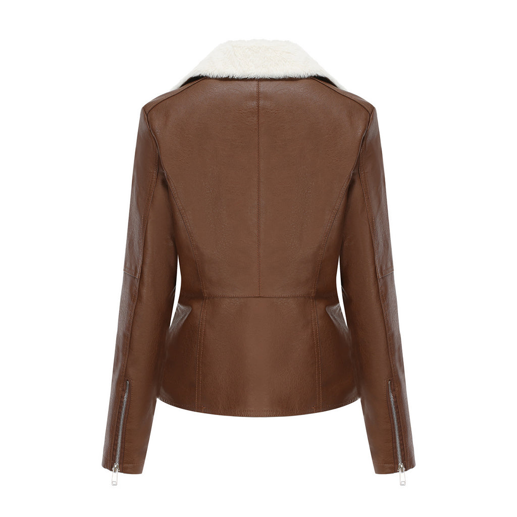 Penelope Vegan Leather Aviator Jacket