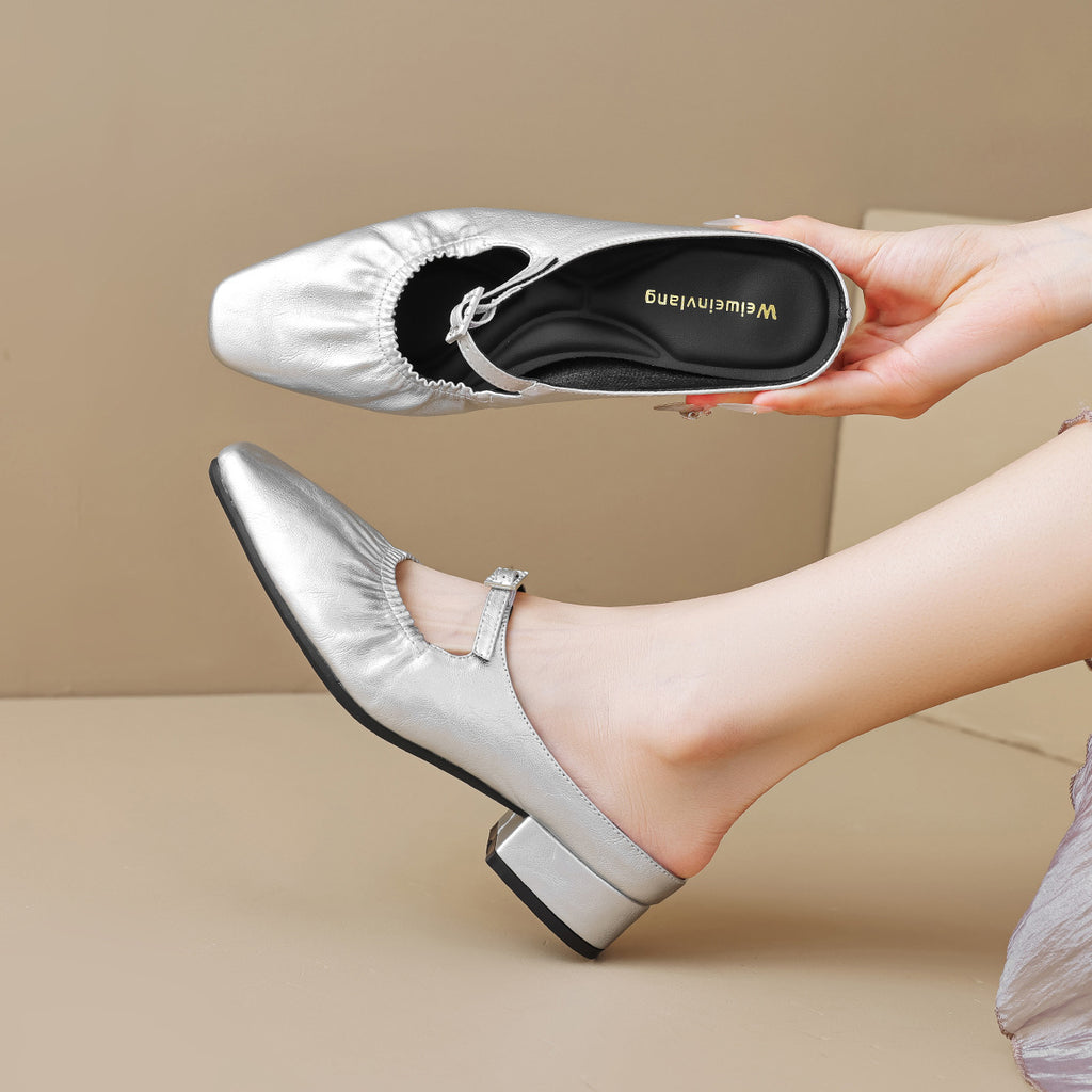 Élise Parisian Chic Square Toe Mary Jane Flats