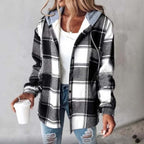Léa Cozy Plaid Hooded Layering Jacket