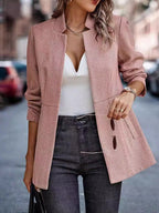 Léa Business Casual Buttonless Jacquard Jacket