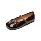Élise Soft Sole Scrunched Mary Jane Ballet Flats