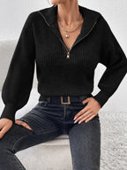 Léa Quarter-Zip Knit Pullover