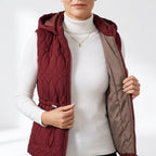 Léa Hooded Quilted Lightweight Vest Jacket