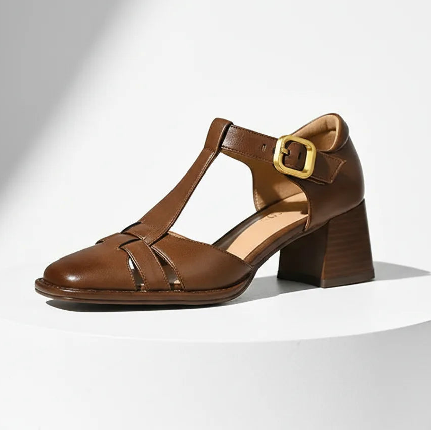 Élise T-Strap Vegan Leather Platform Heel