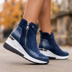 Élise Vegan Suede Wedge Ankle Boots