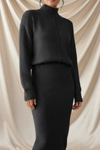 Léa Elegant Knit Turtleneck & Midi Skirt Co-Ord