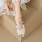 Élise French Gold Toe Mary Jane Flats