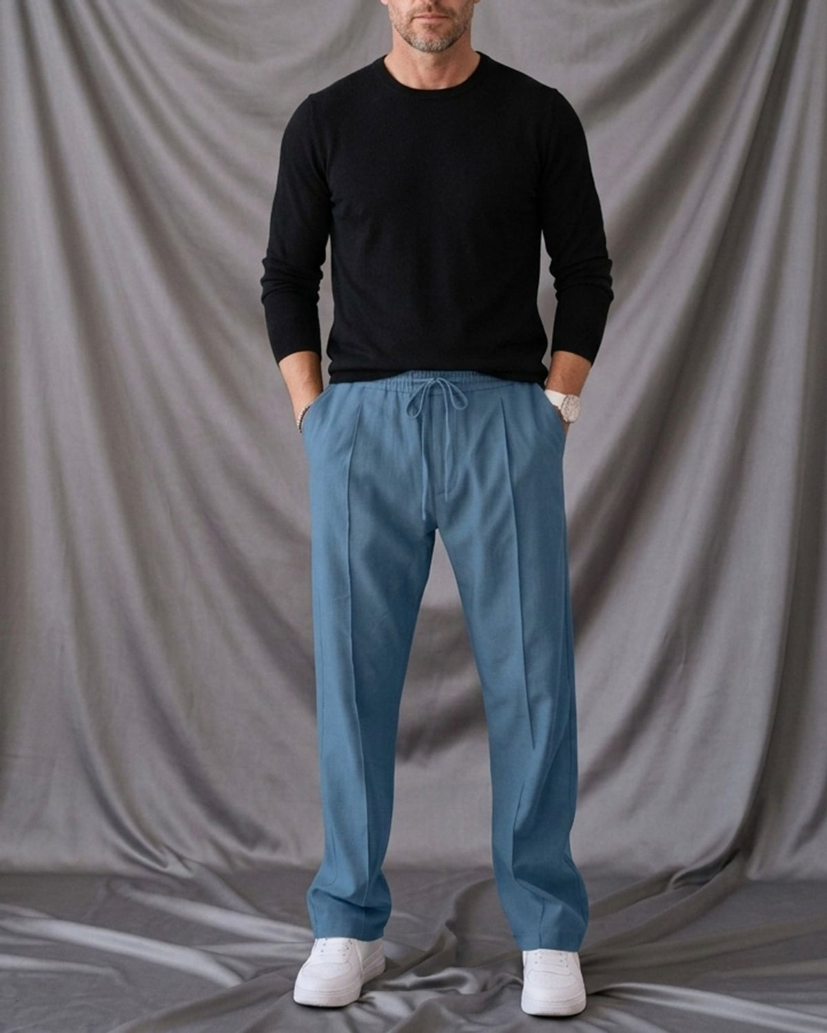 Clifford Relaxed Straight-Leg Formal Joggers