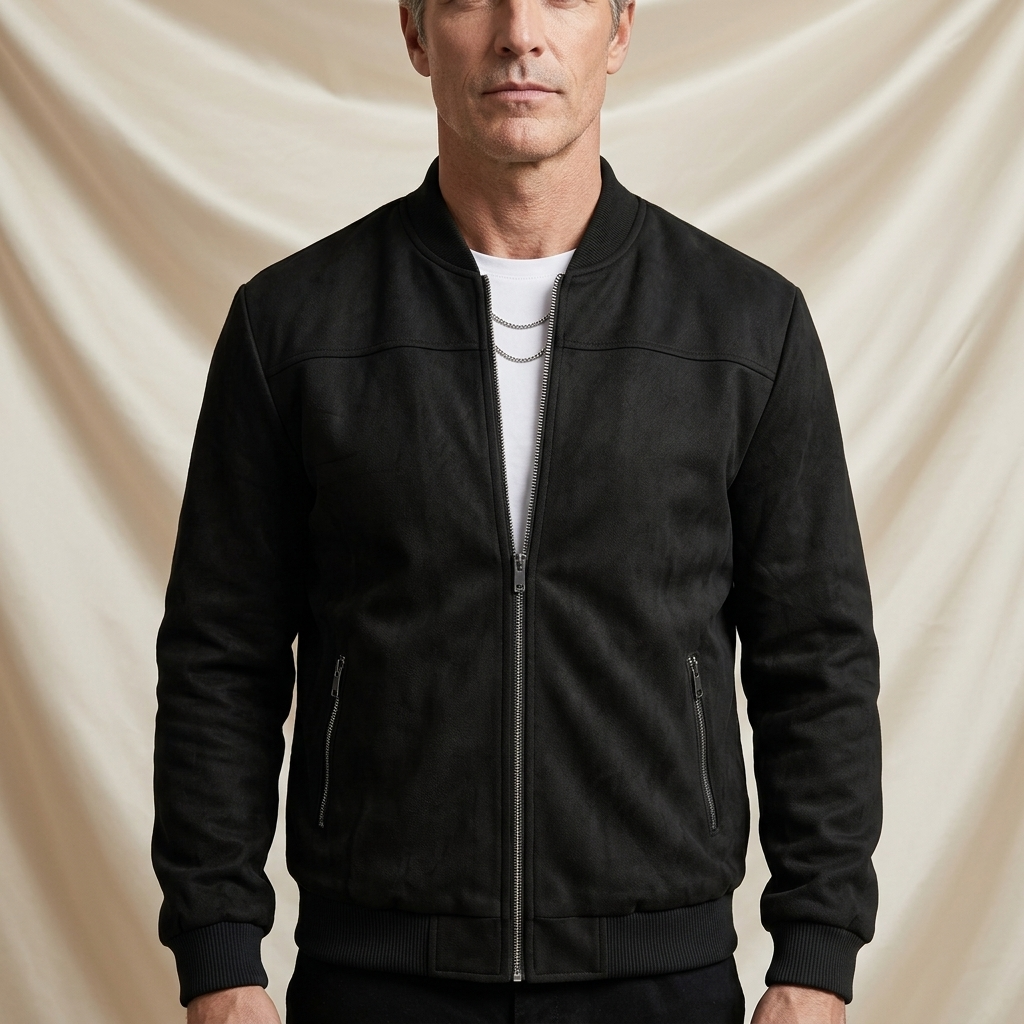 Clifford Minimal Suede Bomber Jacket