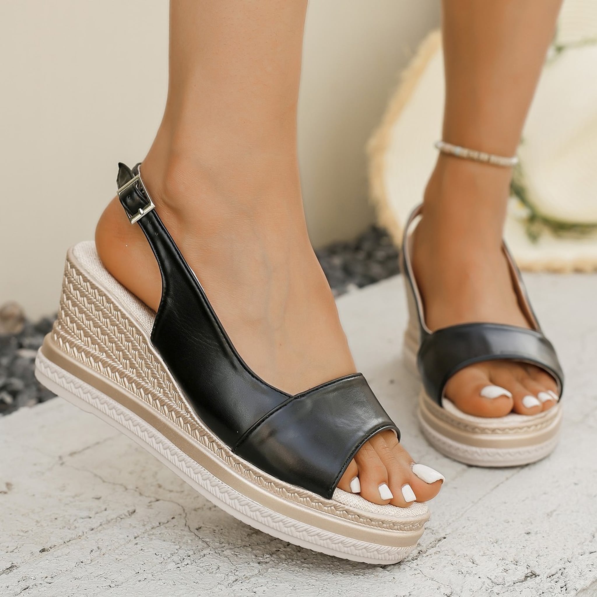 Élise Open-Toe Vacation Espadrilles Sandals