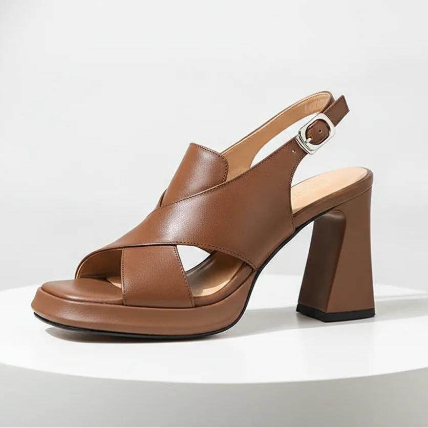 Élise Vegan Leather Chunky Platform Heels