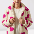 Léa Women's Cozy Hearts Plush Zip Jacket