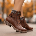 Élise Cozy Knit Collar Zip-Up Boots