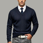 Sterling Jacquard V-Neck Pullover Sweater
