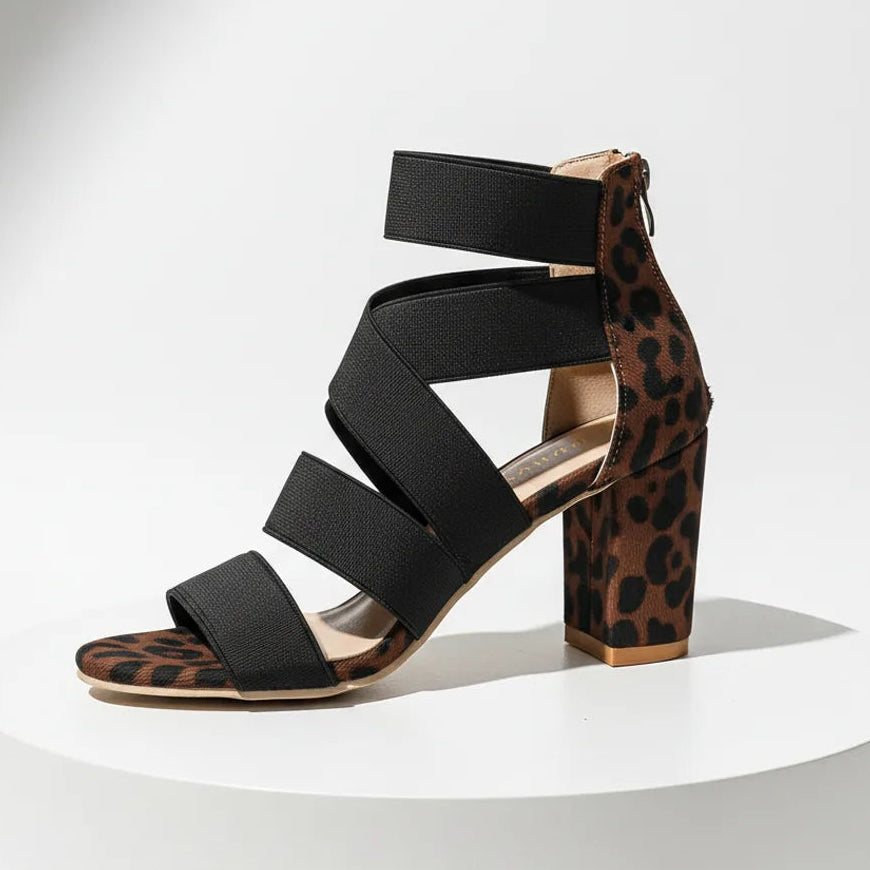 Élise Leopard Wrapped Platform Heels