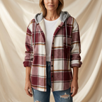 Léa Cozy Plaid Hooded Layering Jacket