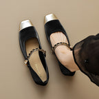 Élise French Gold Toe Mary Jane Flats