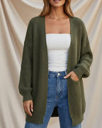 Léa Women's Green Soft-Knit Cardigan