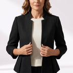 Léa Business Casual Buttonless Jacquard Jacket