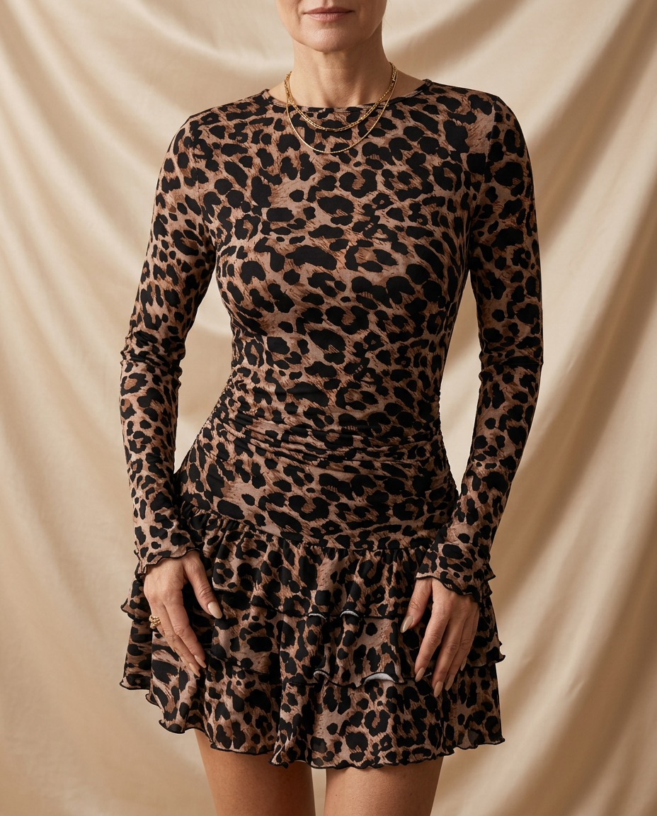 Rosella Fall Pleated Long Sleeves Dress