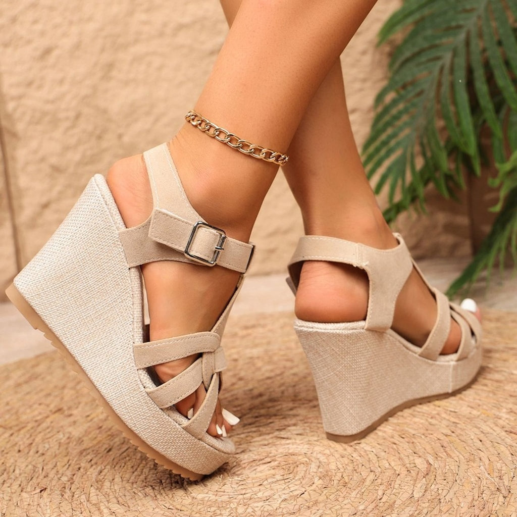 Élise Braided Espadrille Wedge Sandals