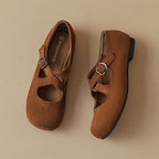Élise Retro Cross-Strap Mary Jane Ballet Flats