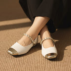 Élise French Gold Toe Mary Jane Flats