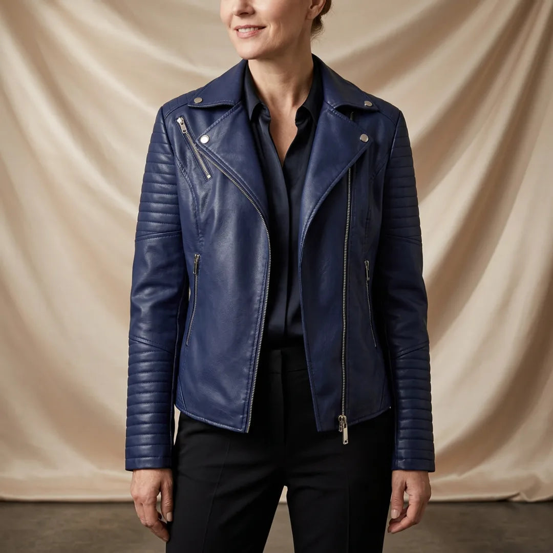 Léa Classic Moto Vegan Leather Jacket