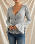 Léa Ruffled Peplum Knit Blouse