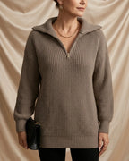 Léa Quarter-Zip Knit Pullover